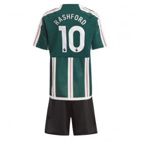 Manchester United Marcus Rashford #10 Borta Kläder Barn 2023-24 Kortärmad (+ Korta byxor)